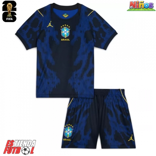 Brasil Segunda Equipación Niños Mundial 2026 Manga Corta (+ Pantalones cortos)